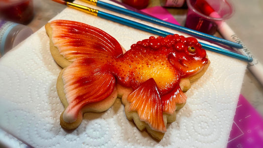 Oranda Goldfish Cookie (Fondant Sculpting & Detailed Coloring Tutorial)